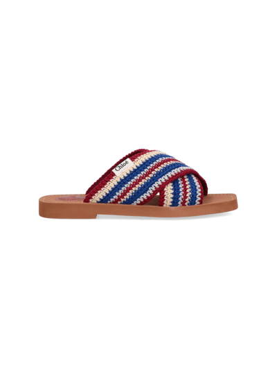 Shop Chloé 'woody' Crochet Sabot In Multi