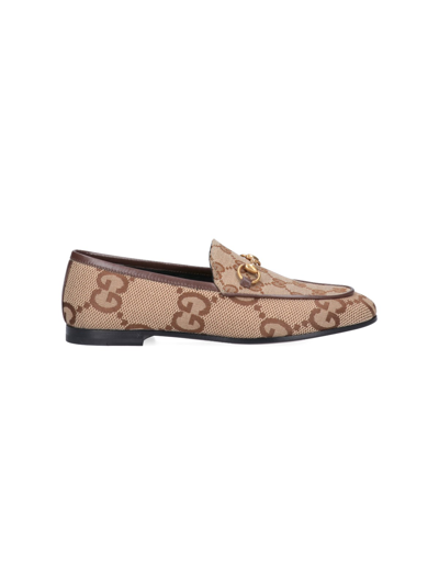 Shop Gucci 'jordaan' Loafers In Beige