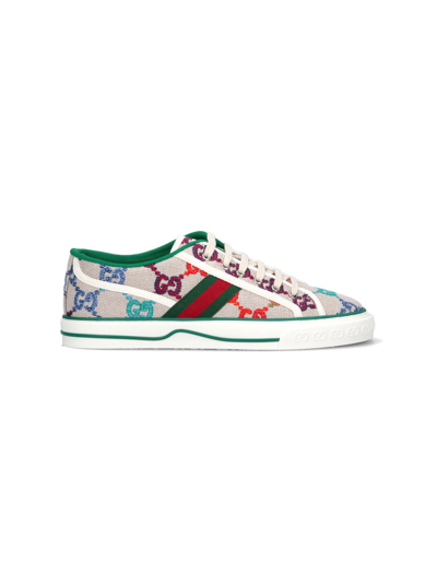 Gucci Tennis 1977 Gg-jacquard Linen-blend Trainers In Multicolor | ModeSens