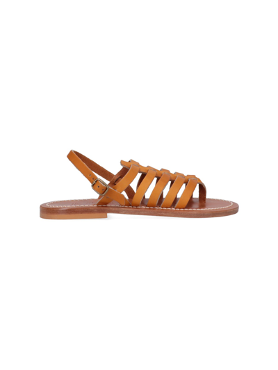 Shop Kjacques 'homere' Flat Sandals In Marrone