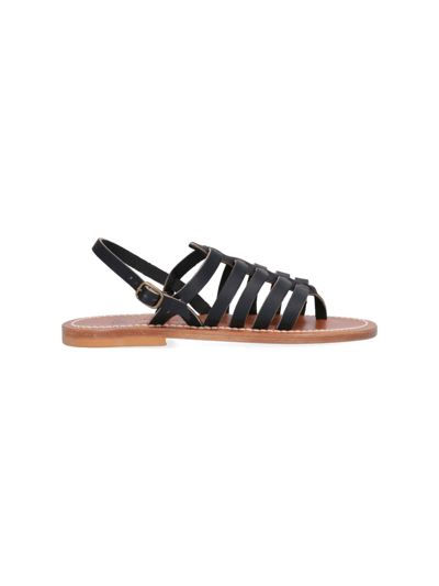 Shop Kjacques 'homere' Flat Sandals In Nero