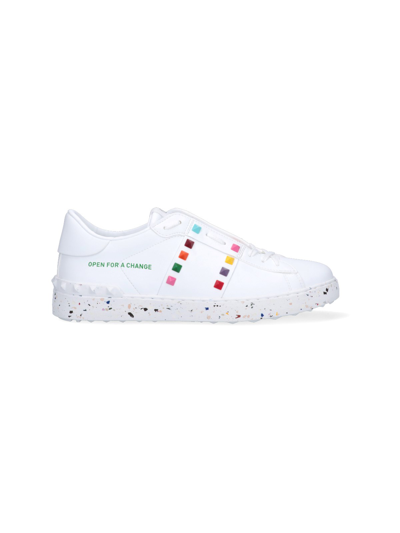 Shop Valentino 'open For A Change' Sneakers In Bianco