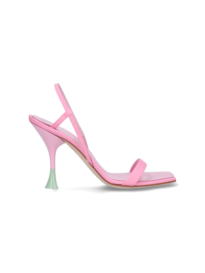 Shop 3juin Contrast Heel Sandals In Rosa