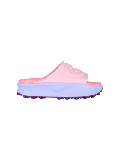Shop Gucci Gg Slider Sandals In Rosa