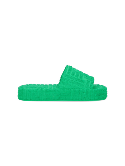 Shop Bottega Veneta 'resort Sponge' Slide Sandals In Verde