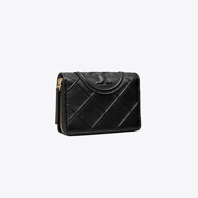 Shop Tory Burch Fleming Soft Bi-fold Wallet In Black