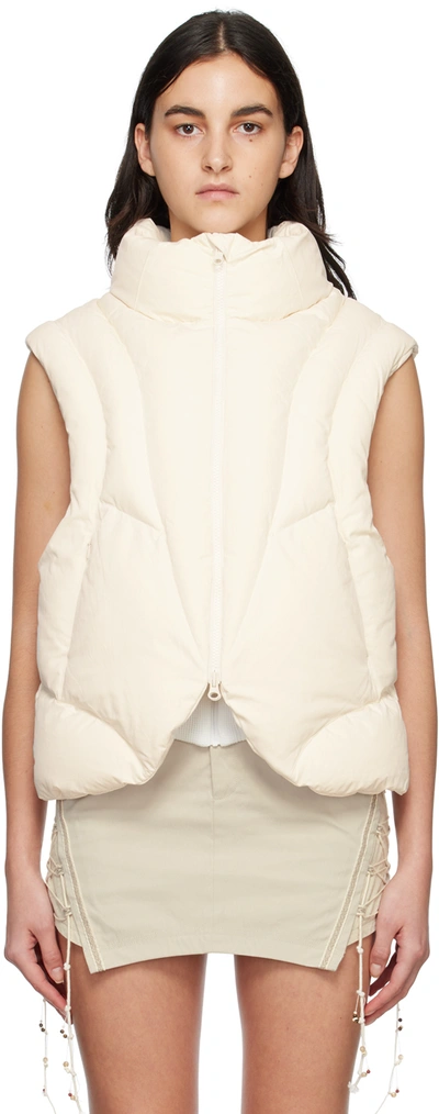 Shop Hyein Seo Off-white Padded Reversible Vest In Ivory