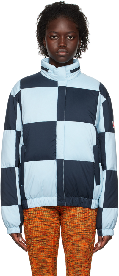 Shop Kenzo Blue  Paris Check Down Puffer Jacket In 64 - Sky Blue