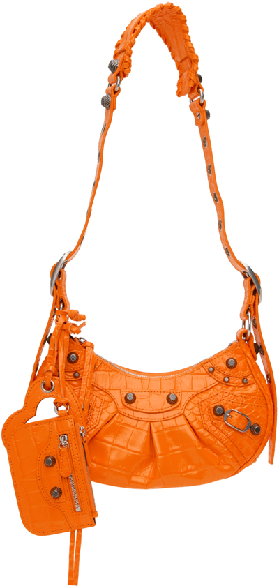 Shop Balenciaga Orange Xs 'le Cagole Bag In 7512 Pop Orange