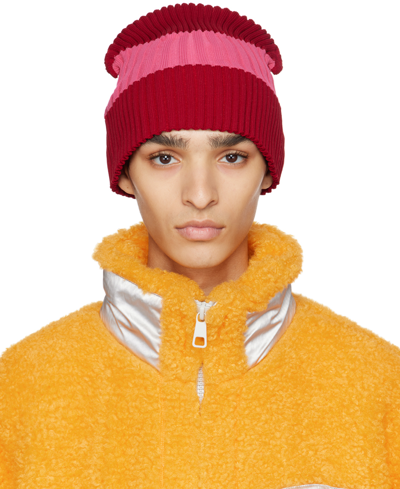 Shop Cfcl Ssense Exclusive Red & Pink Rib Beanie In Red Pink