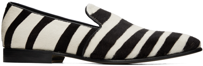 Mario Leather-trimmed Zebra-print Calf Hair Loafers In Black