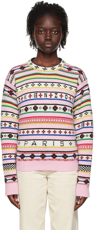Shop Kenzo Pink  Paris Fair Isles Sweater In 30 - Rose