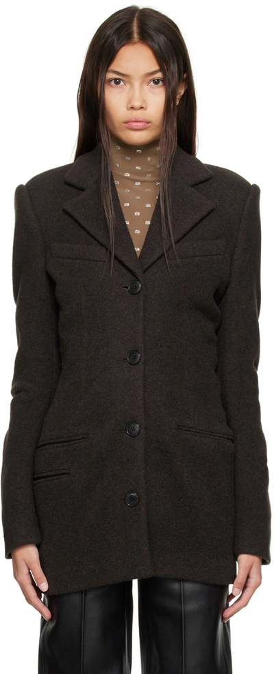 Shop Alexander Wang Brown Fitted Blazer In 204 Cola
