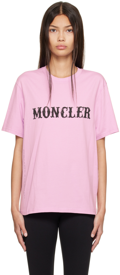 Shop Moncler Genius 7 Moncler Frgmt Hiroshi Fujiwara Pink Printed T-shirt In 521 Pink