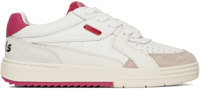 Shop Palm Angels White & Pink University Sneakers In White Fuchsia