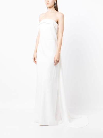 Shop Sachin & Babi Crystal-embellished Evening Gown In White