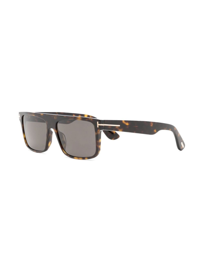 Shop Tom Ford Square-frame Tortoiseshell Sunglasses In Brown