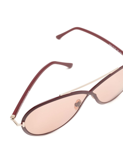 Tom Ford Round-frame Oversize Sunglasses In Red