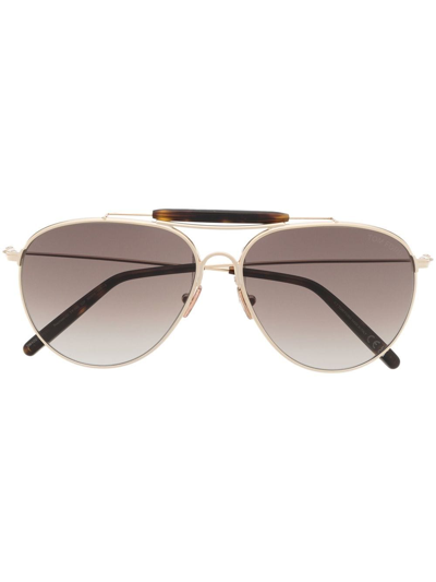 Shop Tom Ford Pilot-frame Sunglasses In Gold