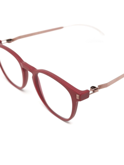 Shop Mykita Guava Round-frame Glasses In Red
