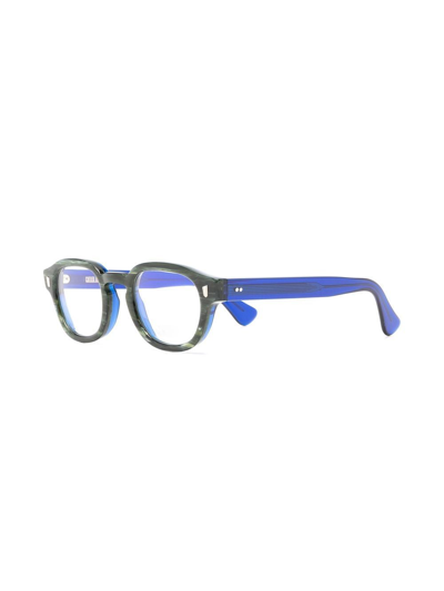 Shop Cutler And Gross Two-tone Round Glasses In Green