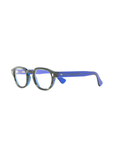 Cutler And Gross Two-tone Round Glasses In Green