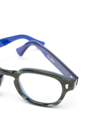 Cutler And Gross Two-tone Round Glasses In Green