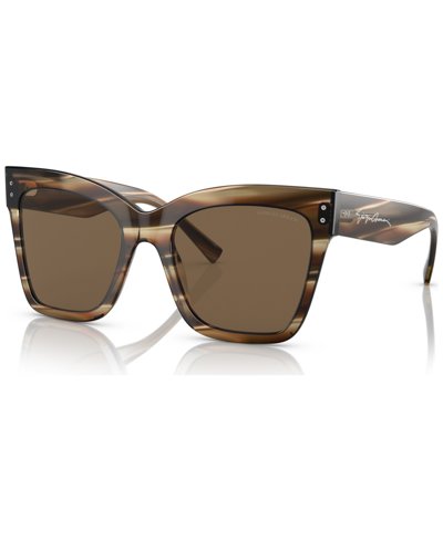 Shop Giorgio Armani Women's Sunglasses, Ar817554-x In Striped Brown