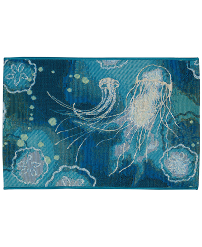 Shop Liora Manne Esencia Jelly Fish 1'7" X 2'5" Area Rug In Turquoise