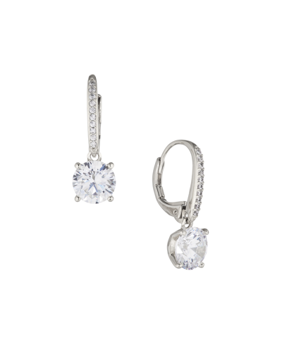 Eliot Danori Rhodium Plated Leverback Earrings, Created For Macy's In Rhodium Plated