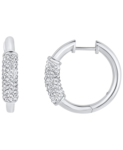 Shop And Now This Crystal Hinged Hoop In Fine Silver-plated