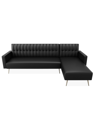 Shop Gold Sparrow Claremont Convertible Sofa Bed Sectional In Black