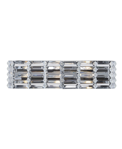 Jonathan Y Evelyn Crystal Rectangle 3-light Glam Modern Led Vanity Light In Silver-tone