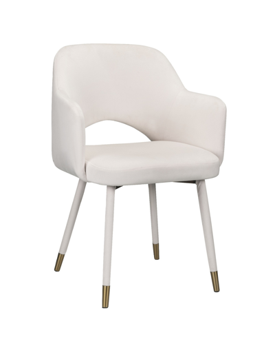 Shop Acme Furniture Applewood Accent Chair In Cream Velvet And Gold-tone