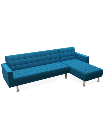 Shop Gold Sparrow Houston Convertible Sofa Bed Sectional In Azure