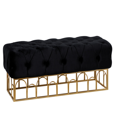 Shop Rosemary Lane Metal Bench With Base, 49" X 20" X 18" In Black