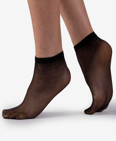 Shop Lechery Italian Made Matte Silk Sheer Socks In Black