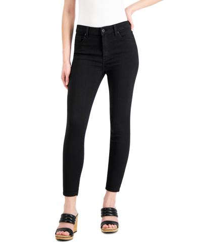 Shop Celebrity Pink Juniors' Mid Rise Skinny Ankle Jeans In Black Rins