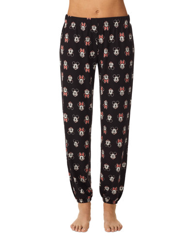 Shop Disney Women's Mickey & Minnie Mouse Pajama Pants In Black Print