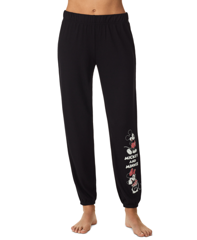 Shop Disney Women's Mickey & Minnie Mouse Pajama Pants In Black