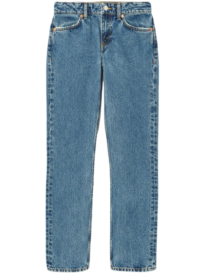 Shop Re/done 70s Low-rise Straight Jeans In Blue