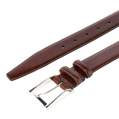 Shop Trafalgar Easton 32mm Cortina Leather Dress Belt In Brown