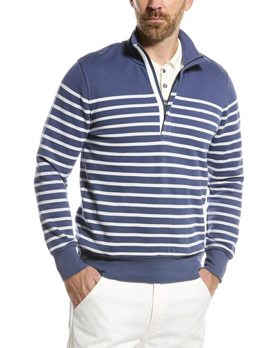 Shop Brooks Brothers 1/2-zip Mock Pullover In Blue