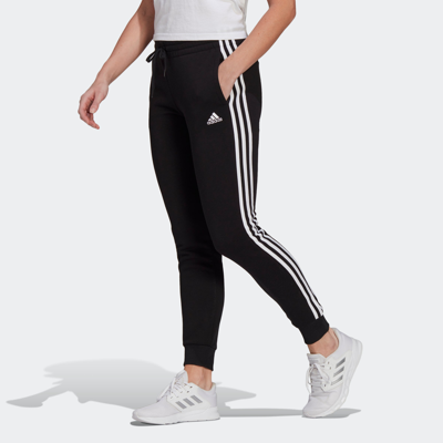 Shop Adidas Originals Women's Adidas Essentials Fleece 3-stripes Pants In Black