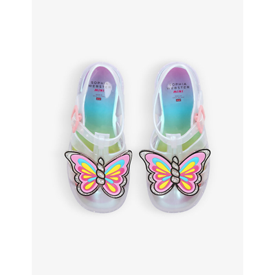 Shop Sophia Webster Girls Mult/other Kids Unicorn Butterfly-embellished Pvc Sandals 1-7 Years
