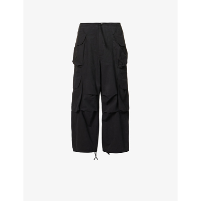 Shop Entire Studios Men's Onyx Gocar Pocketed Regular-fit Wide-leg Cotton-blend Cargo Trousers