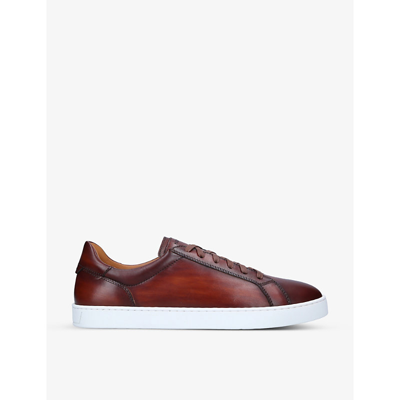 Shop Magnanni Men's Dark Brown Costa Leather Low-top Trainers