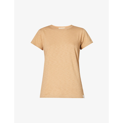 Shop Rag & Bone Womens Beige Slub Relaxed-fit Cotton-jersey T-shirt