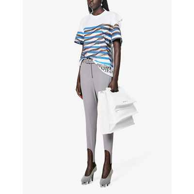 Shop Y/project X Jean Paul Gaultier Mariniere Striped Cotton T-shirt In White  Blue