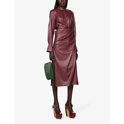 Shop Jonathan Simkhai Simkhai Womens Mulberry Mara Long-sleeve Faux-leather Midi Dress